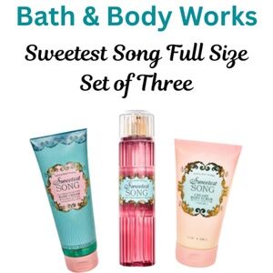 Bath & Body Works Set of 3 Full Size "Sweetest Song" -
